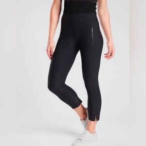 Athleta Stellar Black Cropped Pants with Zipper Pockets Sz. Small